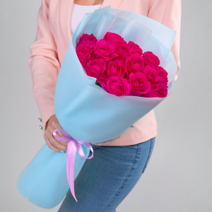 15 Малиновых Роз (70 см.)