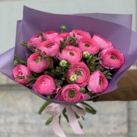 15 Розовых Ранункулюсов